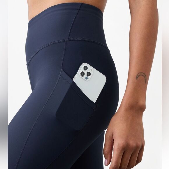 Athleta Interval Stash High Rise 7/8 Legging Blue Small Nwt - Picture 4 of 9